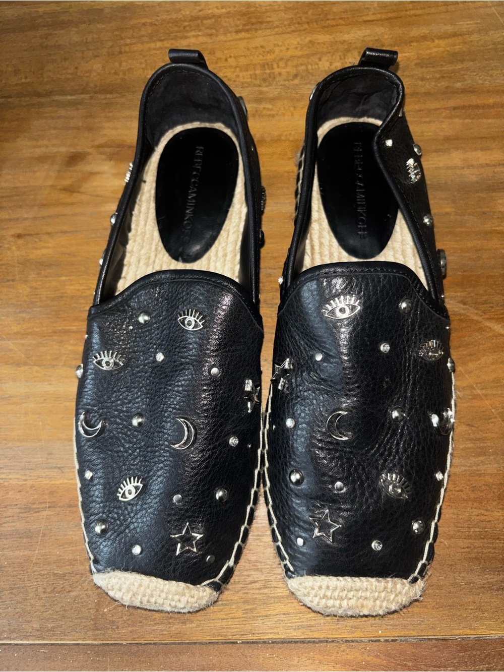REBECCA MINKOFF Espadrille
Shoes Sz 9 Black Silver Moons